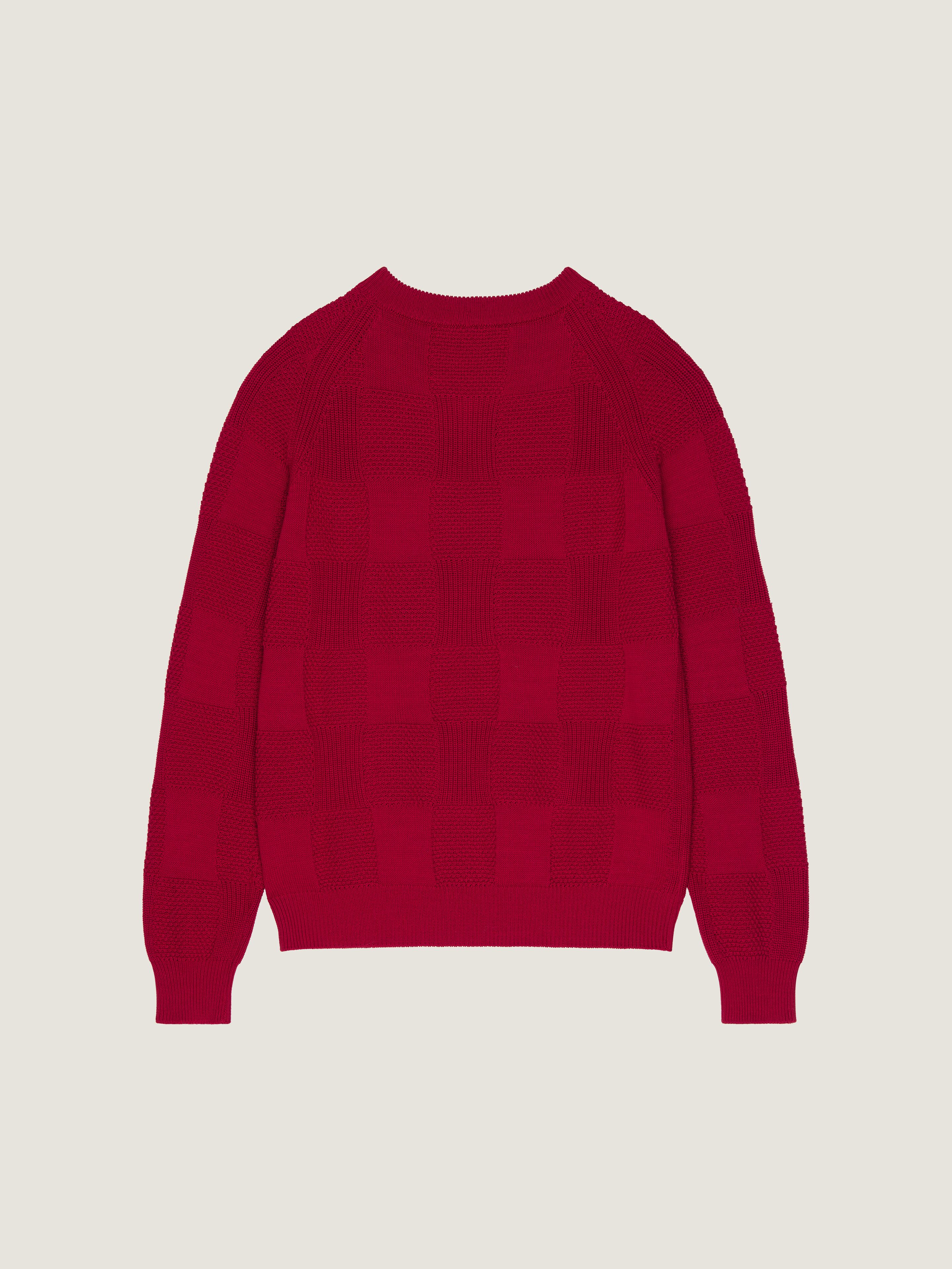 Checked sweater in cotton knit
